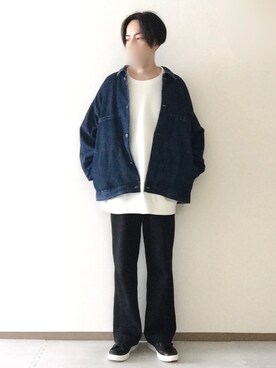Gu ジーユー のデニムジャケットを使ったメンズ人気ファッションコーディネート Wear
