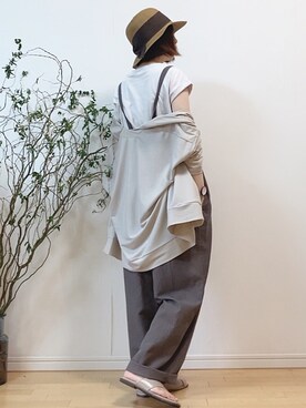 「sakishimatokyo（サキシマトーキョー）のアイテム（オールインワン・サロペット）」を使った、mikaさん（レディース・155cm）の夏コーディネート