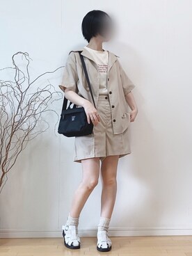 「Lisa Larson（リサラーソン）のアイテム」を使った、mikaさん（レディース・155cm）の夏コーディネート