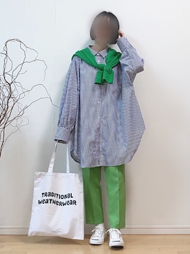 「Avail（アベイル）のアイテム（スラックス）」を使った、mikaさん（レディース・155cm）の春コーディネート