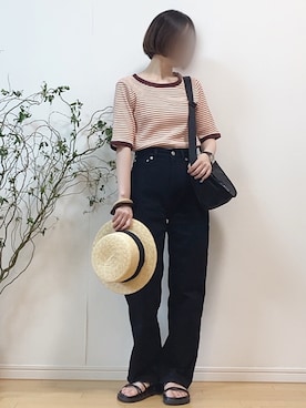 「M nort（エムノート）のアイテム（パンツ）」を使った、mikaさん（レディース・155cm）の夏コーディネート