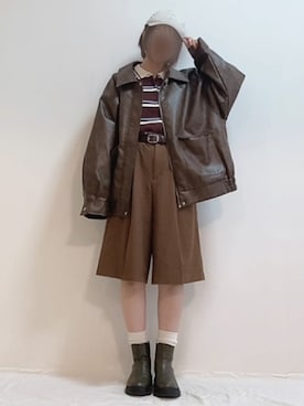 「アイテム（レッグウェア）」を使った、mikaさん（レディース・155cm）の秋コーディネート