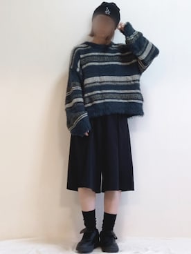 「アイテム（ソックス/靴下）」を使った、mikaさん（レディース・155cm）の冬コーディネート