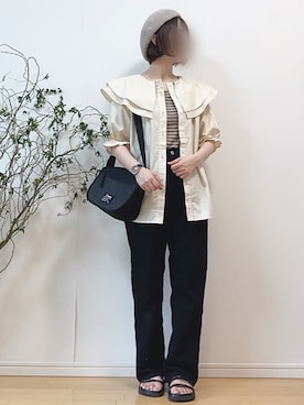 「COOLなこのコが仲間入り」｜「アイテム（ハンチング/ベレー帽）」を使った、mikaさん（レディース・155cm）の夏コーディネート