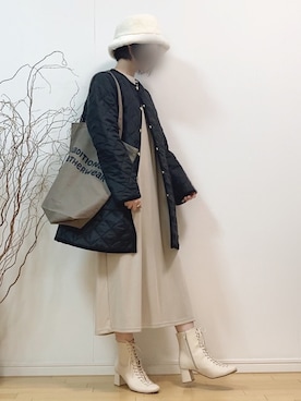 「レースアップシューズ」｜「アイテム（その他アウター）」を使った、mikaさん（レディース・155cm）の秋コーディネート
