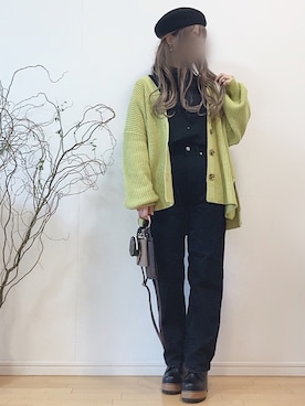 「ウィッグ」｜「アイテム（ハンチング/ベレー帽）」を使った、mikaさん（レディース・155cm）の秋コーディネート