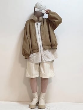 「アイテム（ヘッドフォン/イヤホン）」を使った、mikaさん（レディース・155cm）の秋コーディネート