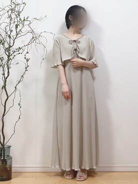 「VACANCY（ヴァカンシー）のシアーパイピングサンダル（サンダル）」を使った、mikaさん（レディース・155cm）の春コーディネート