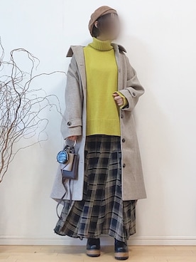 「INTER FACTORY（インターファクトリー）のアイテム（スカート）」を使った、mikaさん（レディース・155cm）の秋コーディネート