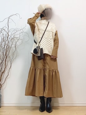 mikaさん（レディース・155cm）の冬コーディネート