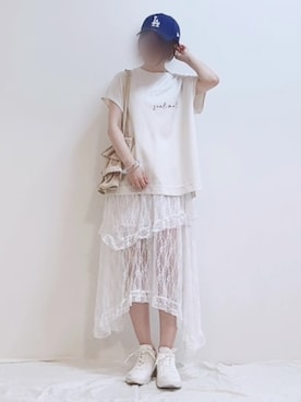 「しまむら（シマムラ）のアイテム」を使った、mikaさん（レディース・155cm）の夏コーディネート