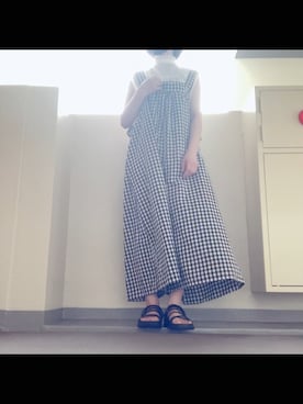 「sakishimatokyo（サキシマトーキョー）のアイテム（オールインワン・サロペット）」を使った、mikaさん（レディース・155cm）の夏コーディネート
