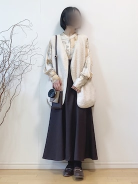 「M nort（エムノート）のアイテム（トップス）」を使った、mikaさん（レディース・155cm）の秋コーディネート