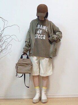 「zucca」｜「アイテム（ジャケット/アウター）」を使った、mikaさん（レディース・155cm）の春コーディネート