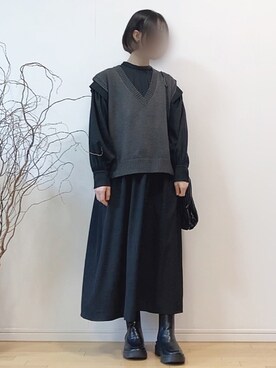 「セットアイテム」｜「アイテム（シャツワンピース）」を使った、mikaさん（レディース・155cm）の秋コーディネート
