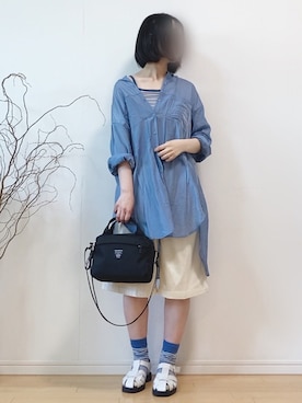 「Lisa Larson（リサラーソン）のアイテム」を使った、mikaさん（レディース・155cm）の夏コーディネート