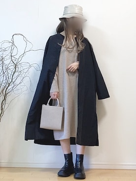 「アイテム（イヤーカフ）」を使った、mikaさん（レディース・155cm）の秋コーディネート