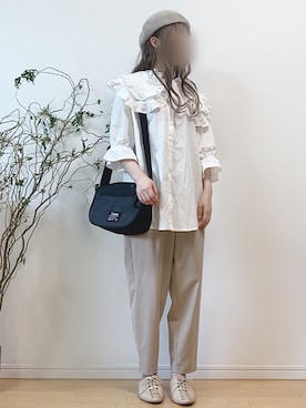 「ウィッグ」｜「アイテム（ハンチング/ベレー帽）」を使った、mikaさん（レディース・155cm）の夏コーディネート