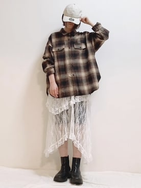 「しまむら（シマムラ）のアイテム（シャツ/ブラウス）」を使った、mikaさん（レディース・155cm）の秋コーディネート