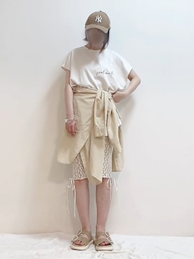 「レースパンツ」｜mikaさん（レディース・155cm）の夏コーディネート