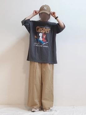 「アイテム（チノパンツ）」を使った、mikaさん（レディース・155cm）の夏コーディネート