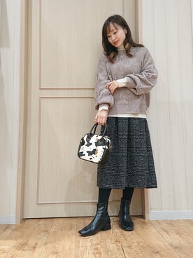 「DRESKIP（ドレスキップ）のアイテム（ブーツ）」を使った、himiさん（レディース・160cm）の冬コーディネート