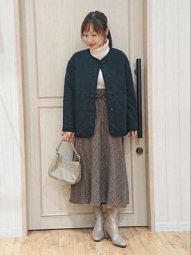 「キルトスカート」｜himiさん（レディース・160cm）の秋コーディネート