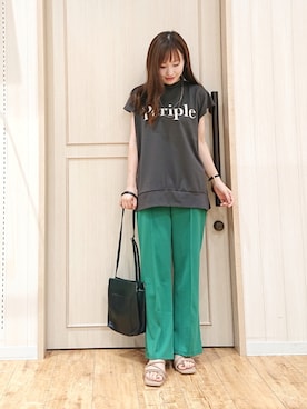 「DRESKIP（ドレスキップ）のアイテム（サンダル）」を使った、himiさん（レディース・160cm）の夏コーディネート