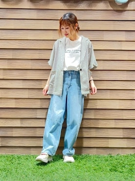「Cutie Blonde（キューティーブロンド）のアイテム（デニムパンツ）」を使った、himiさん（レディース・160cm）の春コーディネート
