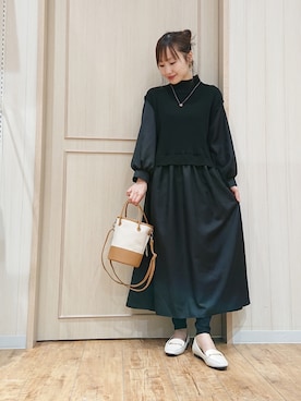 「DRESKIP（ドレスキップ）のアイテム（アクセサリー）」を使った、himiさん（レディース・160cm）の冬コーディネート