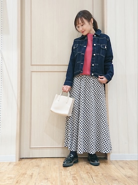 「DRESKIP（ドレスキップ）のアイテム（デニムジャケット）」を使った、himiさん（レディース・160cm）の春コーディネート