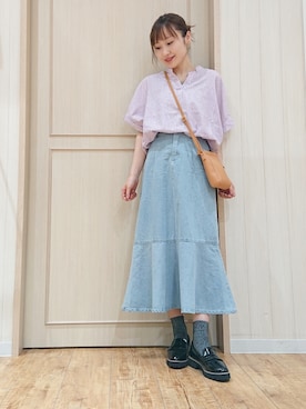 「DRESKIP（ドレスキップ）のアイテム（その他シューズ）」を使った、himiさん（レディース・160cm）の春コーディネート