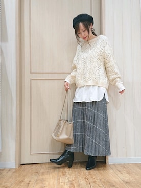 「DRESKIP（ドレスキップ）のアイテム（ハンチング/ベレー帽）」を使った、himiさん（レディース・160cm）の冬コーディネート