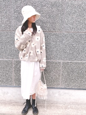 「merry jenny（メリージェニー）のアイテム（帽子）」を使った、kanaccoさん（レディース・173cm）の夏コーディネート