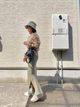 「ピスタチオ」｜「アイテム（帽子）」を使った、takeme121さん（レディース・156cm）の秋コーディネート