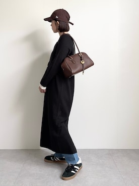 「アイテム（ボストンバッグ）」を使った、nanbaさん（レディース・156cm）の秋コーディネート