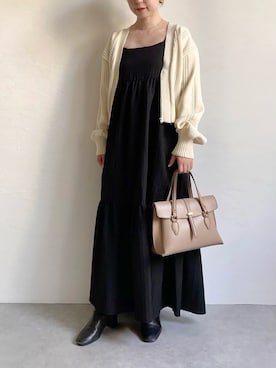 「Lumier（リュミエ）のアイテム（ワンピース/ドレス）」を使った、nanbaさん（骨格ウェーブ・レディース・156cm）の秋コーディネート