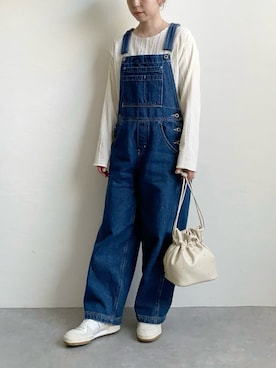 「FREAK'S STORE（フリークスストア）のアイテム（オールインワン・サロペット）」を使った、nanbaさん（レディース・156cm）の春コーディネート