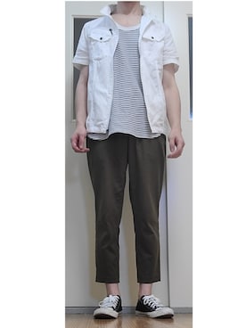 「ヒラキ（ヒラキ）のアイテム（スニーカー）」を使った、リョーマさん（メンズ・175cm）の春コーディネート