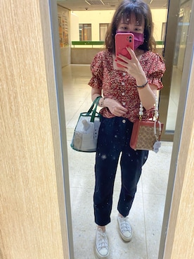 「アイテム（ポーチ、ホワイト系）」を使った、🥝Kiwie🥝さん（レディース・149cm）の秋コーディネート