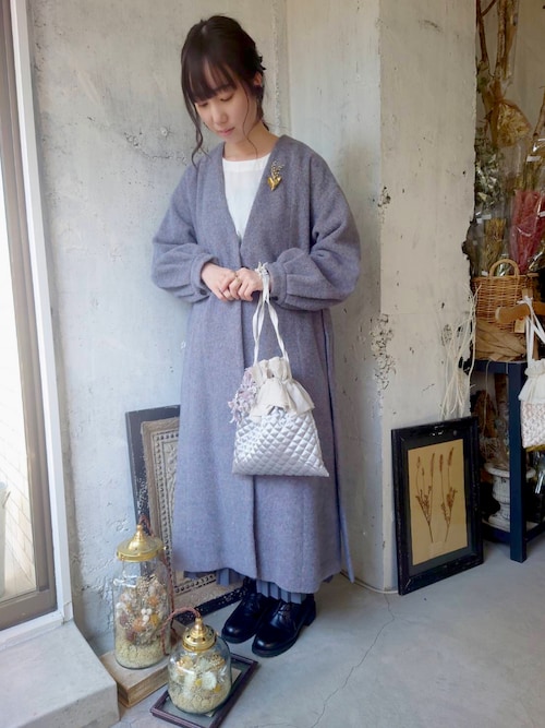 【未使用新品】m.soeur エムスール がま口 flower コサージュバッグ ヤマイモヅルとバラの大きなコサージュ – m.soeur