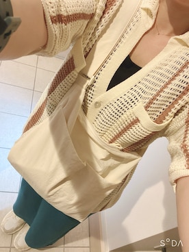 「GLOBAL WORK（グローバルワーク）のアイテム（クラッチバッグ）」を使った、Nさん（レディース・155cm）の夏コーディネート