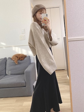 「アイテム（ハンチング/ベレー帽）」を使った、こ ま め ＊ さん（レディース・150cm）の冬コーディネート