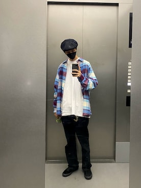 「KANGOL（カンゴール）のアイテム（ハンチング/ベレー帽）」を使った、KEITAさん（メンズ・178cm）の秋コーディネート