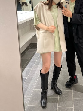 「ライブ」｜「アイテム（その他アウター）」を使った、mさん（レディース・157cm）の秋コーディネート