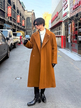 「アイテム（ライダースジャケット）」を使った、Tetsuさん（メンズ・180cm・20代）の冬コーディネート