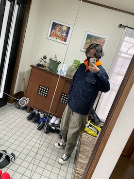 「UNIQLO（ユニクロ）のアイテム（Tシャツ/カットソー、ホワイト系）」を使った、 3708knさん（メンズ・173cm）の冬コーディネート