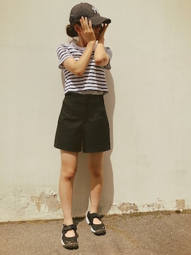 「FREAK'S STORE（フリークスストア）のアイテム（帽子）」を使った、micooさん（キッズ・147cm）の夏コーディネート