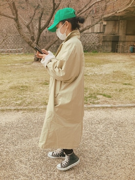 「THE SHINZONE（ザ　シンゾーン）のアイテム（帽子）」を使った、micooさん（キッズ・147cm）の春コーディネート