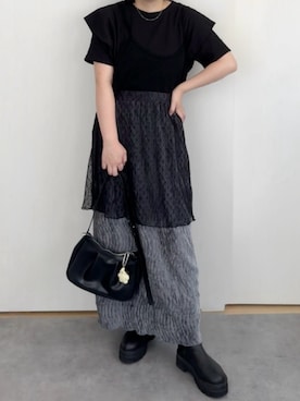 「アイテム（スカート）」を使った、𝘼 𝙆 𝙄さん（レディース・152cm）の夏コーディネート